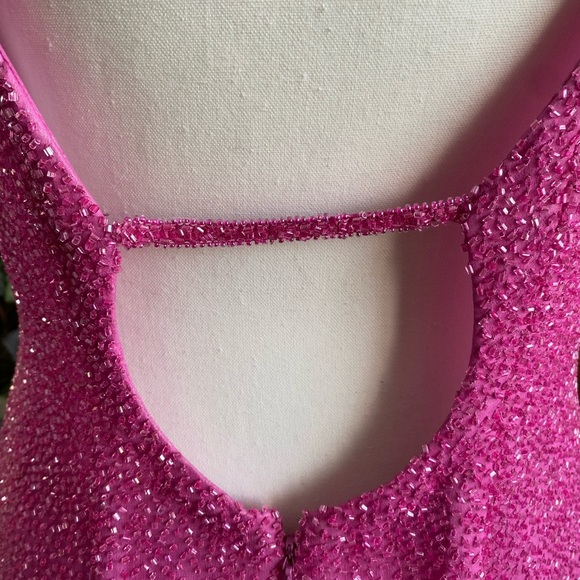 Pink Scala Beaded Sheath Gown Size Large Mermaidcore Holiday Glamcore Balletcore - Picture 10 of 16